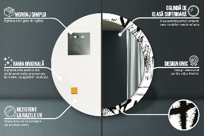 Miroir rond imprimé Motif graffiti