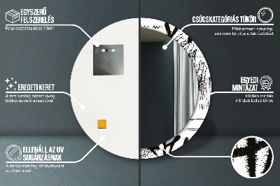 Miroir rond imprimé Motif graffiti