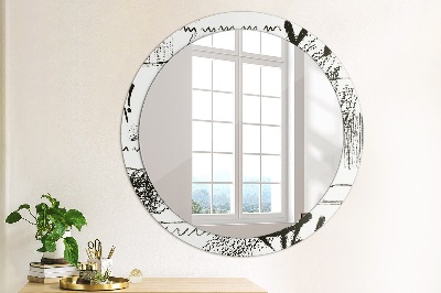 Miroir rond imprimé Motif graffiti