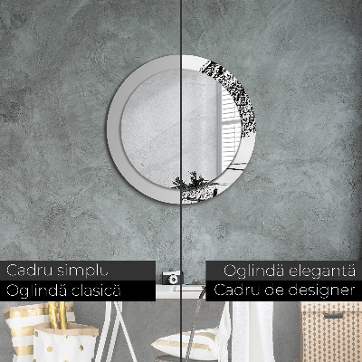 Miroir rond imprimé Motif graffiti
