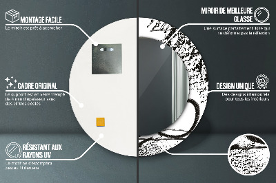 Miroir rond imprimé Motif graffiti