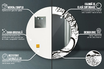 Miroir rond imprimé Motif graffiti