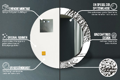 Miroir rond imprimé Motif graffiti