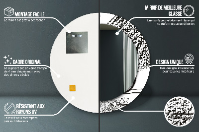 Miroir rond imprimé Motif graffiti