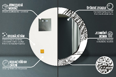 Miroir rond imprimé Motif graffiti