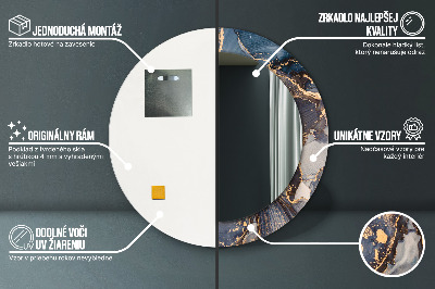 Miroir rond avec décoration Fluide abstrait
