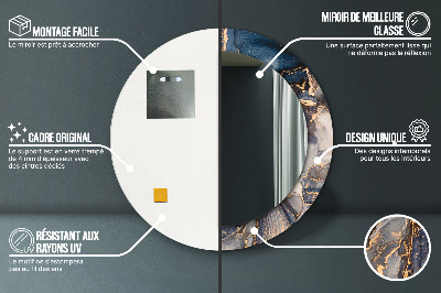 Miroir rond avec décoration Fluide abstrait