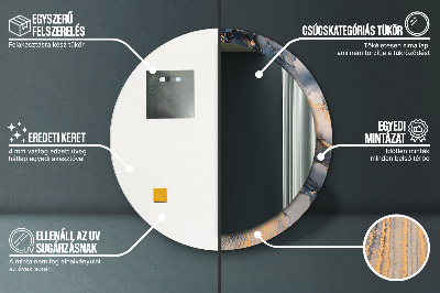 Miroir rond avec décoration Fluide abstrait
