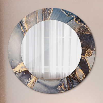 Miroir rond avec décoration Fluide abstrait