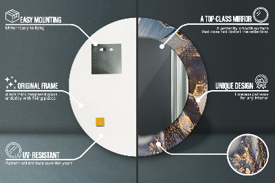 Miroir rond avec décoration Fluide abstrait