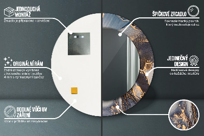 Miroir rond avec décoration Fluide abstrait