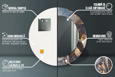 Miroir rond avec décoration Fluide abstrait