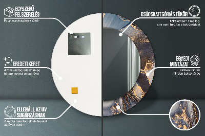 Miroir rond avec décoration Fluide abstrait