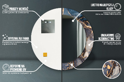 Miroir rond avec décoration Fluide abstrait