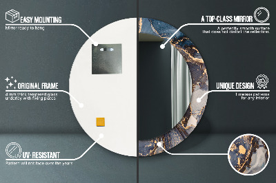 Miroir rond avec décoration Fluide abstrait