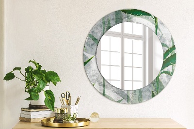 Miroir rond imprimé Feuilles tropicales