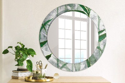 Miroir rond imprimé Feuilles tropicales