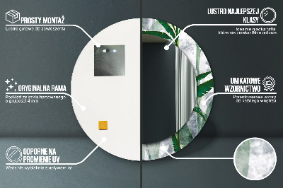 Miroir rond imprimé Feuilles tropicales