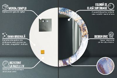 Miroir rond avec décoration Art liquide abstrait