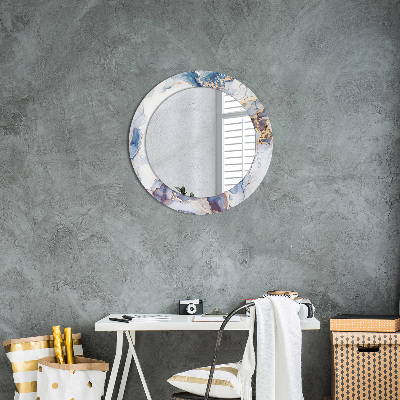 Miroir rond avec décoration Art liquide abstrait