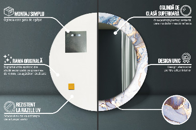 Miroir rond avec décoration Art liquide abstrait
