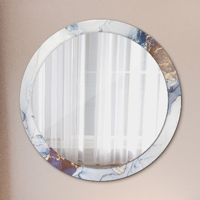 Miroir rond avec décoration Art liquide abstrait