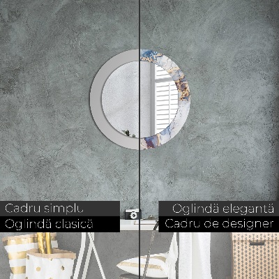 Miroir rond avec décoration Art liquide abstrait