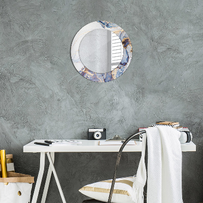 Miroir rond avec décoration Art liquide abstrait