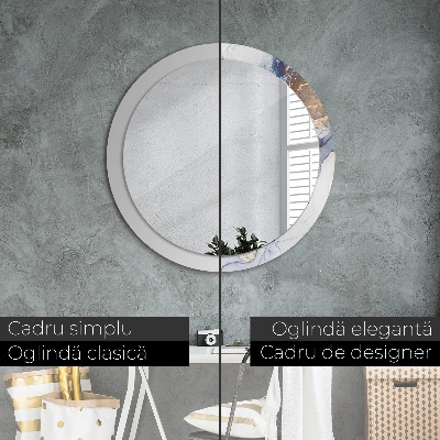 Miroir rond avec décoration Art liquide abstrait