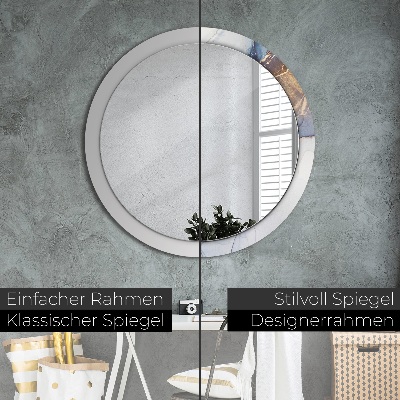 Miroir rond avec décoration Art liquide abstrait