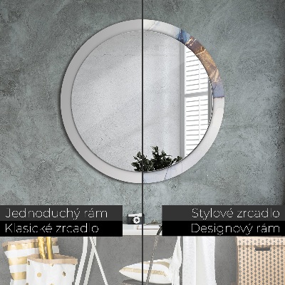 Miroir rond avec décoration Art liquide abstrait
