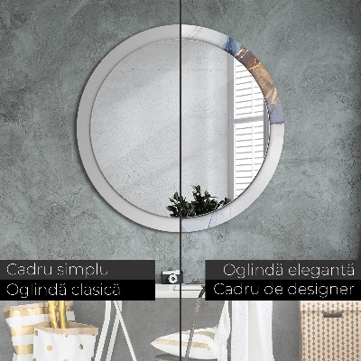 Miroir rond avec décoration Art liquide abstrait