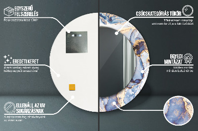 Miroir rond avec décoration Art liquide abstrait