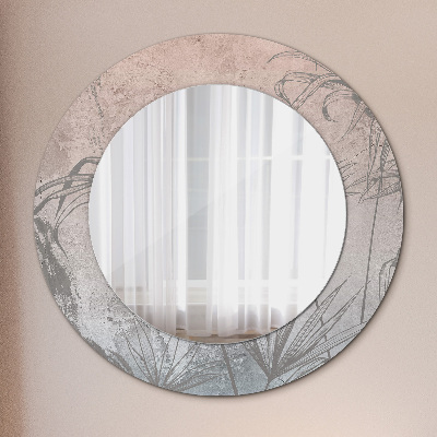 Miroir rond imprimé Fleurs tropicales