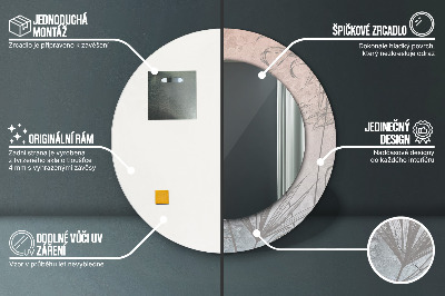 Miroir rond imprimé Fleurs tropicales