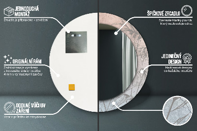 Miroir rond imprimé Fleurs tropicales