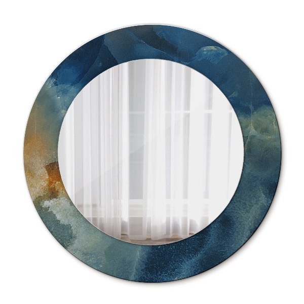 Miroir rond avec décoration Marbre onyx