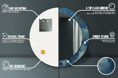 Miroir rond avec décoration Marbre onyx