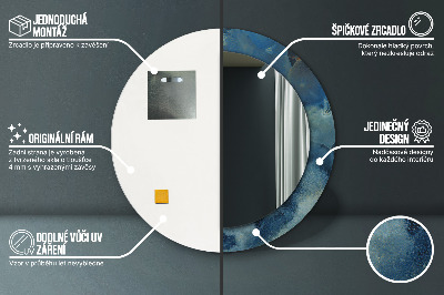 Miroir rond avec décoration Marbre onyx