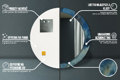 Miroir rond avec décoration Marbre onyx