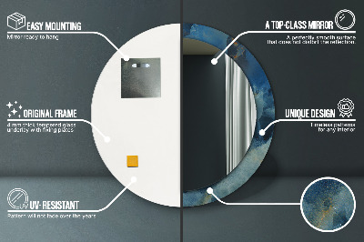 Miroir rond avec décoration Marbre onyx