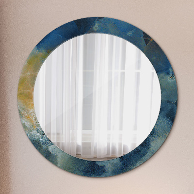 Miroir rond avec décoration Marbre onyx