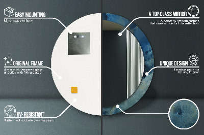 Miroir rond avec décoration Marbre onyx