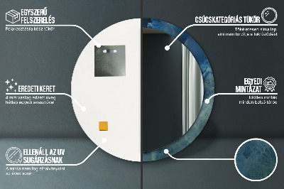 Miroir rond avec décoration Marbre onyx