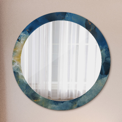 Miroir rond avec décoration Marbre onyx
