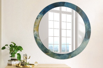 Miroir rond avec décoration Marbre onyx