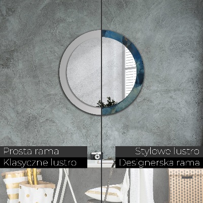 Miroir rond avec décoration Marbre onyx