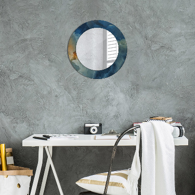 Miroir rond avec décoration Marbre onyx