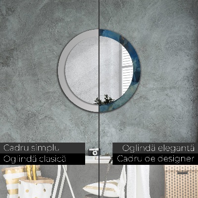 Miroir rond avec décoration Marbre onyx