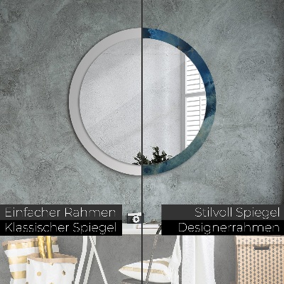Miroir rond avec décoration Marbre onyx